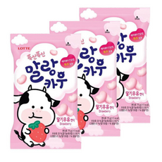 롯데제과 말랑카우 딸기맛, 79g, 3개