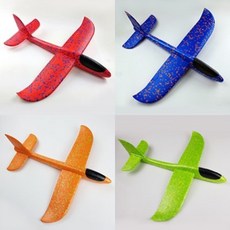 360도 회전 부메랑 비행기 와우플라이 글라이더 장난감 비행기, 중 (34.5cm), 레드, 1개