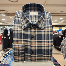 NC 불광점 레노마 # F/W신상 # 겨울 맞이 헤링본 기모 멀티 체크 따뜻한 기모 일반 핏 밑단 일자 남방 셔츠 RNWSG1-404-BW