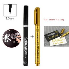 Haile 새로운 미러 마커 액체 펜 세트 실버 크롬 DIY 아트 수지 페인트 마감 금속 공예품 Pe, 04 Marker Set -1.0mm A