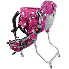 유아 등산 캐리어 등받이 가방형 트레킹 목마 지게 배낭, 핑크 (바퀴)