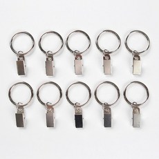 세류홈 커튼 집게링 일자형 38mm, 실버, 10개