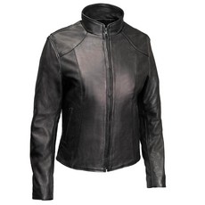 Milwaukee Leather 밀워키 레더 USA MADE MLJKL5003 여성용 블랙 세린 클린 컷 프리미엄 오토바이 가죽 재킷 - 스몰, Small