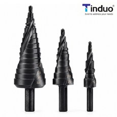 Tinduo 스텝드릴 3개세트 4-12/4-20/4-32mm 육각핸들 철판 알루미늄 전용, 1세트