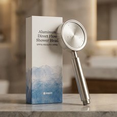 철물마켓 알루미늄 수압상승 직사 샤워기헤드 고압 절수 샤워헤드, 실버, 1개