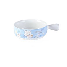 BLOWFISHFUGU손잡이그릇 예쁜 라면그릇 우동그릇 귀엽다 홈식기 세트, 귀여운 곰, 1개