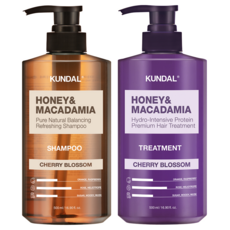 쿤달 네이처샴푸500ml + 트리트먼트500ml 체리블라썸향, 1세트