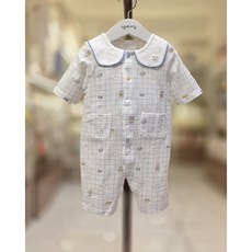 [아가방]강남점*보기만해도 시원한 바람솔솔 매쉬 우주복/카라 포인트로 외출복으로도 좋음/편한 똑딱이 장착/ 안심 무형광/