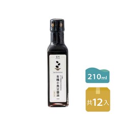 護生 大風吹有機小黑豆醬油，台灣原生種，古法釀造，無添加，小容量包裝, 12個, 210ml