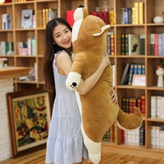 티류으스 대형 모찌 시바견 인형 잠자는 시바인형 애착인형 (80cm/115cm) 귀여운 강아지 인형 H062409, 55cm, 다크 브라운