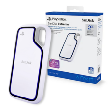 SanDisk Extreme V2 2TB 行動固態硬碟 適用 PS5 官方授權 SSD 外接硬碟, 白色