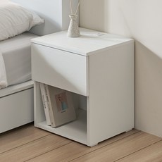 인홈 루아 USB 협탁 테이블, 화이트, 1개