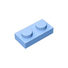 1X2 호환블록 3023 28653 6225 모델 호환, 1개, 053 Bright Light Blue