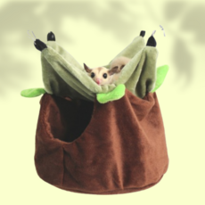 슈가글라이더 피그미다람쥐 통나무 해먹 포치 침대 은신처 용품, 소형, 1개