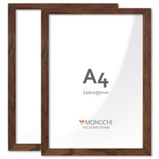 모노치 PVC 프레임 홈 인테리어 액자 A4, 2개, 월넛