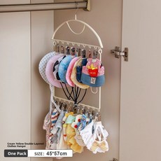 대용량 애완동물 옷걸이 보관 개와 고양이용 비브 스카프 타월 정리함 모던 미니멀리스트 플라스틱, 1팩 2겹/ 18클립 아이보리 행거, 1개