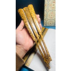 梅鹿玉竹文玩摺扇3把 扇面空白未粘, 如圖所示, 1個