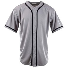 ChoiceApparel 남성용 단색 야구 저지 회색.