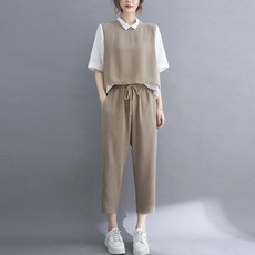 휠렉스 여성 카라넥 블라우스 팬츠 투피스 JT362