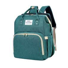 台灣出貨 新款媽咪包 摺疊嬰兒牀中牀大容量多功能揹包 牀外出母嬰包 雙肩郵政媽媽包 後背包 多功能媽咪包 母嬰包, 純色【普通牀包+綠色】