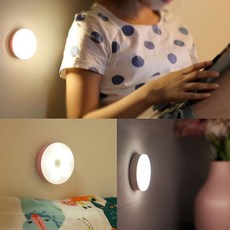 미니 터치 무드등 간접조명 센서등 LED라이트 벽조명 동작감지센서 라이트 똑템 무선 무선등, 핑크-주백색
