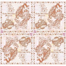 蝶谷巴特餐巾紙 復古風格 藝術紙, 1個, 33x33 四格圖