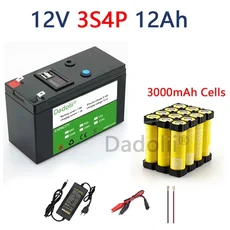 태양광 패널 전기 자동차용 12V 21Ah 리튬 이온 배터리 충전식 딥 사이클 30A BMS, 02 12v 3S4P