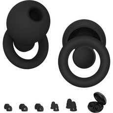 수면 소음 제거용 이어 플러그 감소를 위한 편안한 실리콘 30dB35dB 이어팁 6개와 메모리 폼 4개가 포함된 재사용 가능한 청력 보호 퍼플, Black, 1개