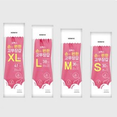 코멕스 손이 편한 고무장갑 양손착용 세트, 핑크, 소(S), 1세트