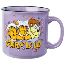 Silver Buffalo 디즈니 엔칸토 매직 오브 패밀리 미라벨 이사벨라 루이사 마드리갈 글리터 세라믹 캠퍼 머그 591.5ml(20온스), 20온스, 가필드와 오디 낮잠