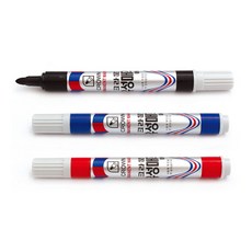 크라운 유성매직 낱개 흑 청 적 CPM-700 둥근닙, 청색