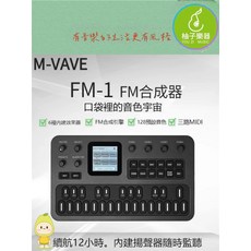 M-VAVE FM-1 FM合成器 128預設音色 6種效果器 12小時續航, 黑色, 1個