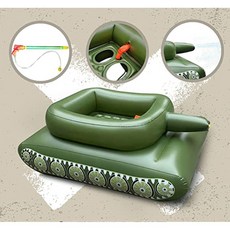 充氣坦克噴水車 泳池噴射水槍 戲水浮排座椅, 兒童充氣坦克110*85*47CM,155*110*60CM, 1個