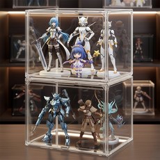 Curious Pony 피규어 장식장 투명 아크릴 케이스 대형 45*33*31.5cm, 2개