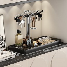 鑰匙收納玄關裝飾品擺件入戶門口鞋櫃客廳傢居喬遷新居禮品, 1個, 玄關收納【方形】黑色