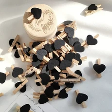 빨간 하트 사랑 나무 옷 사진 종이 페그 핀 미니 빨랫줄 엽서 클립 홈 웨딩 발렌타인 데이 장식 10 개 50, 02 10pcs, 05 Black