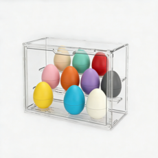 公仔展示收納盒 透明防塵收納櫃, 1個, 带階梯/超取限4個