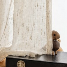 시스루커튼 거실 봄커튼 린넨 질감 반차광 투광, 3_산 위의 새우 비 (미색) 얇음
