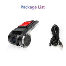 자동차 대시 캠 USB HD 1080P 170 학위 광각 자동차 카메라 레코더 전면 ADAS Dashcam 안드로이드 DVR 자동 레코더 야간 버전, 01 Black, 01 NONE Card