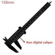 150mm 100mm 전자 디지털 마이크로미터 눈금자 도구 측정 게이지 버니어 섬유 캘리퍼스 탄소 다이얼, black, 1개