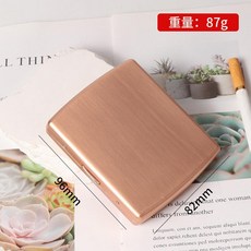 金屬不鏽鋼煙盒 粗支專用 便攜香菸盒, 玫瑰金拉絲 RF - 018 煙盒仿金, 1個
