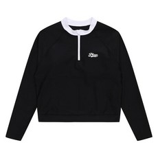 소이 주니어 NC경산점 @이월상품 할인상품@ 주니어 여아 아동 UV 차단 수영복 블랙 반집업 크롭 래쉬가드티