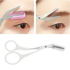 NTP 눈썹 정리기 빗달린 남자 눈썹 정리 다듬기 눈썹빗가위, 화이트, 1개