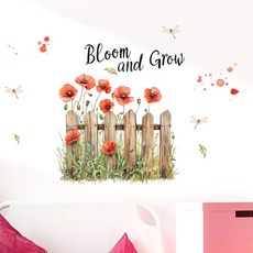 감성 플라워 그린 식물 주방 벽꾸미기 포인트 데코 스티커, 02. Bloom & Grow