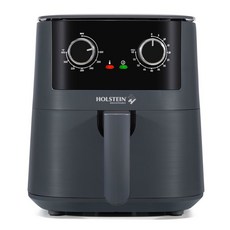 홀스타인 하우스웨어 12인치 피자 에어프라이어 오븐 u2013 600 F 조리대 컨벡션 오븐 베이킹 튀김 및 로스팅을 위한 열풍 기술 u2013 컴팩트 다기능 에너지 효율적, Dark Grey, 4.4 QT