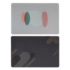 NORMAL LIFE 防滑矽藻土吸塵墊 2ea, 淺灰色+深灰色, 1組