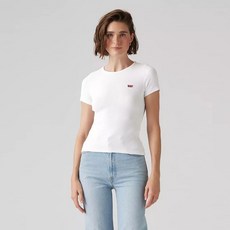 [백화점 정품] 리바이스 여성 헤이스 스몰로고 반팔 화이트 티셔츠 001J3-0006