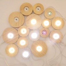 네모난 둥근 실목 받침대 DIY 분위기 램프 크리스털 스윙 바 크리에이티브 받침대 USB 플러그, 6cm 원 따뜻한 빛/백색광/푸른색 빛