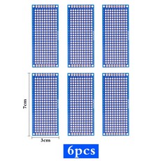 PCB 프로토타입 보드 양면 회로 기판 DIY 범용 만능기판 전자 키트 2x8 3x7 4x6 5x7 7x9cm 6 개 10, 3x7cm 6pcs