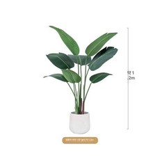 인조 바나나나무 조화 동남아 열대 인테리어 장식 나무, 1.2m 화이트 원형